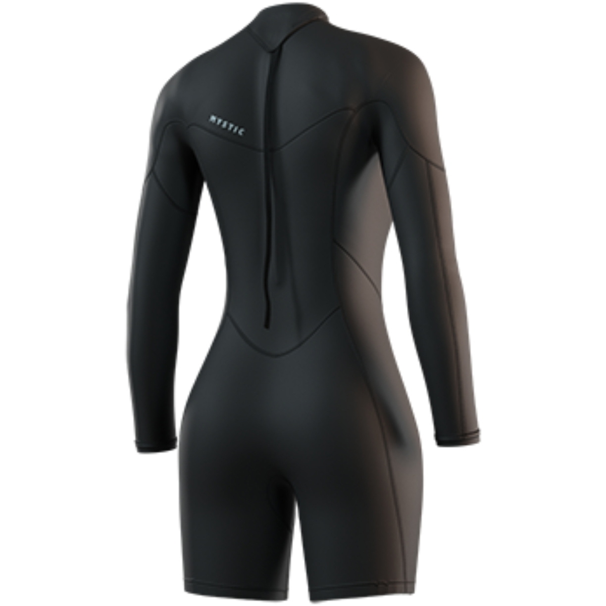 2026 Mystic Dames Brand 3/2mm Lange Armen Rug Ritssluiting Shorty Wetsuit 35000.250063 - Black